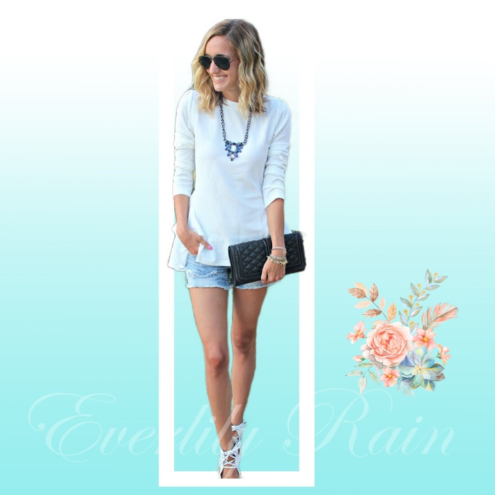 LAST ONE!! White Ruffled Chiffon Layer Hem Top - Picture 4 of 11